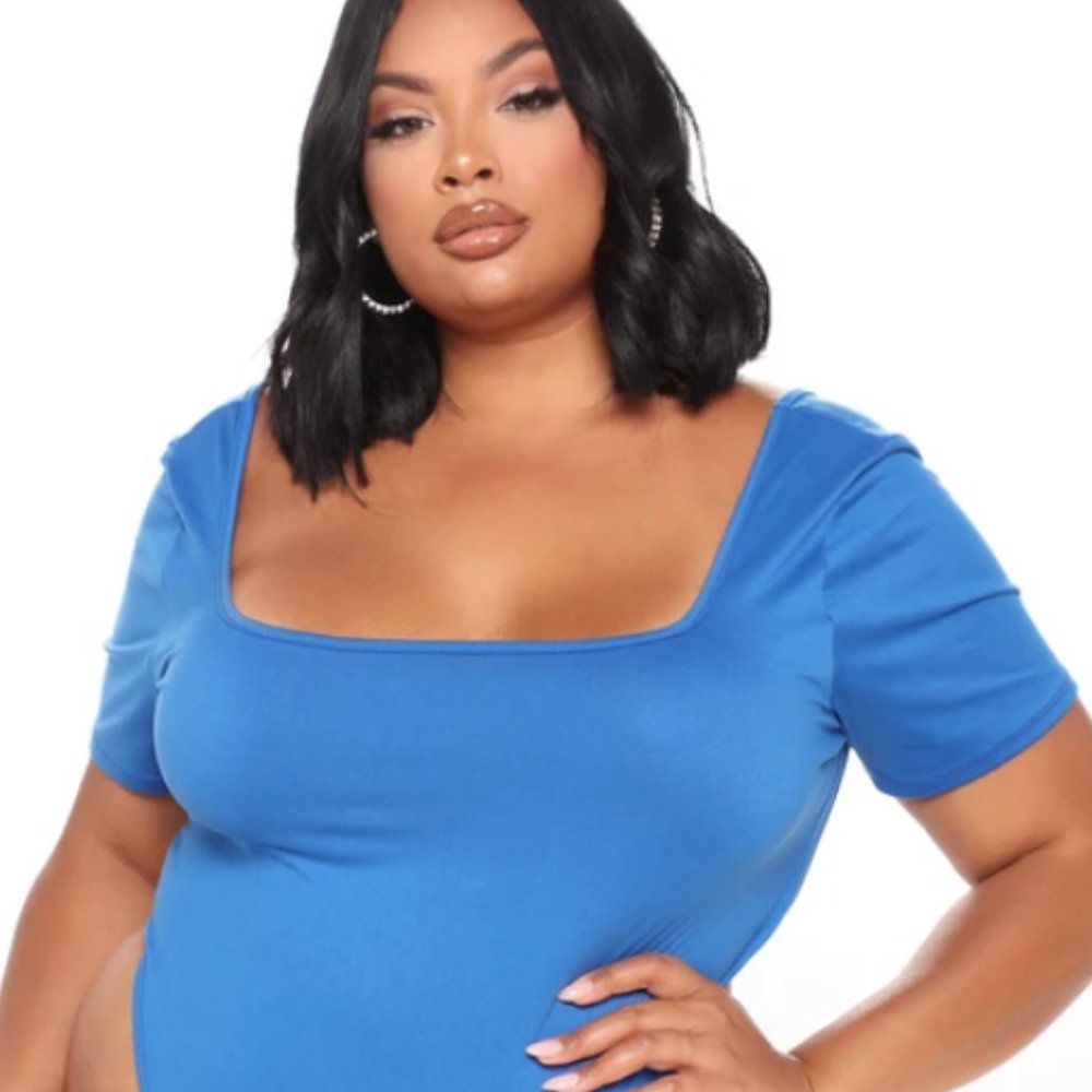 FASHION NOVA ELECTRIC BLUE HIGH CUT BODYSUIT 2X
